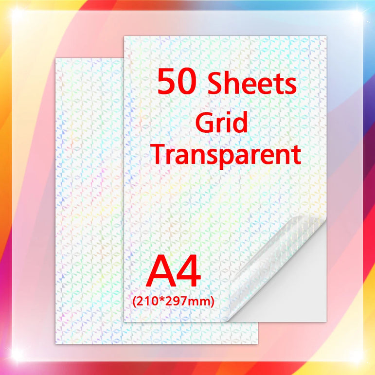 50Sheets A4 Paper Cold Laminated Film Holographic Sand Foil Glitter Glass Hot Stamping On Photo Laminating Film to Protect Photo