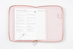 Moterm Genuine Pebbled Grain Leather A5 Zip Cover with Top Pocket Cowhide Planner Zipper Notebook Organizer Agenda Journal Diary