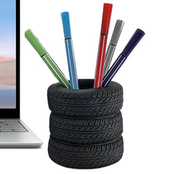 Desk Pencil Holder Organizer Tire-Shaped Desk Pen Holder Makeup Brush Holder Pen Pencil Holder Decorative Pencil Storage