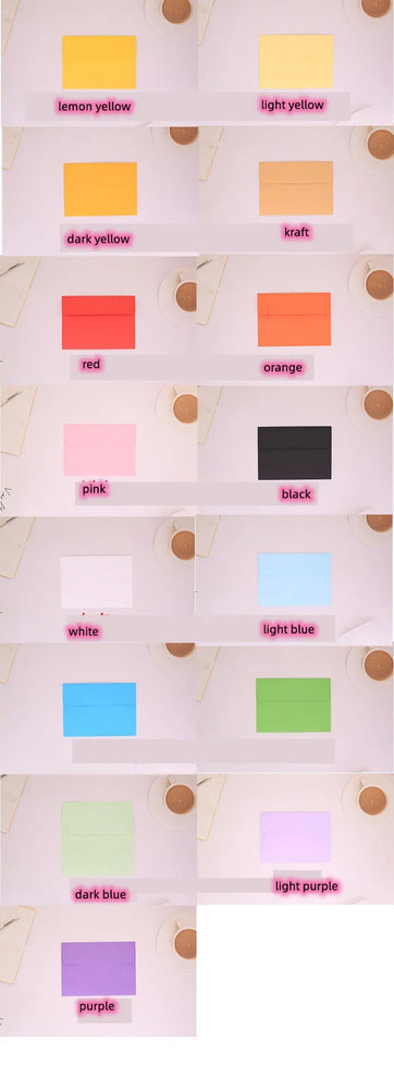 10pcs/pack 13.3x18.4cm Red Envelope Kraft Yellow Green Color Letter Paper Envelopes for Gift Photo Bags Packaging