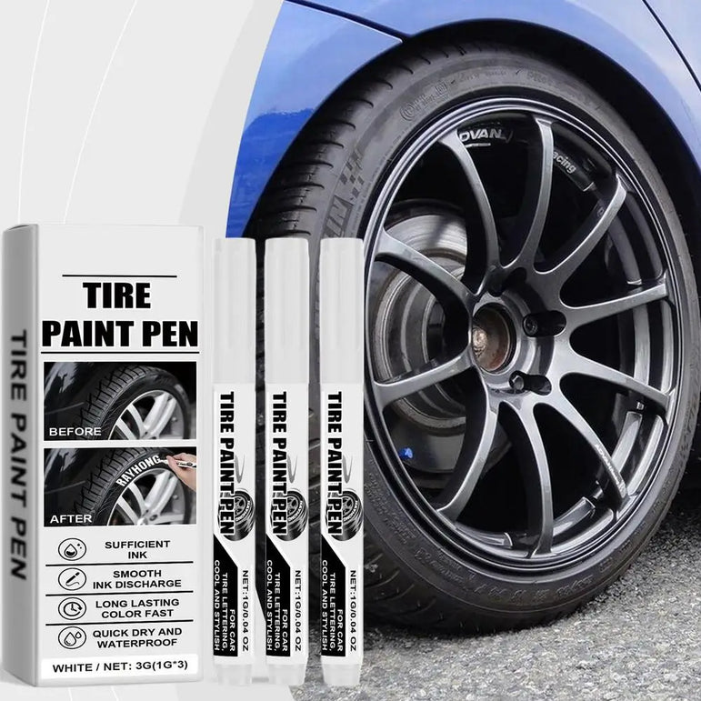 White Paint Pens 3X Paint Pens Tire Markers Quick Dry Marking Pens Oil Based Marker Pen Waterproof Permanent Markers For Rubber
