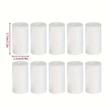 10 Sheets 65gsm Glossy Thermal Photo Paper - DIY Recyclable Refills for Instant Cameras & Pocket Printers, No Ink Needed