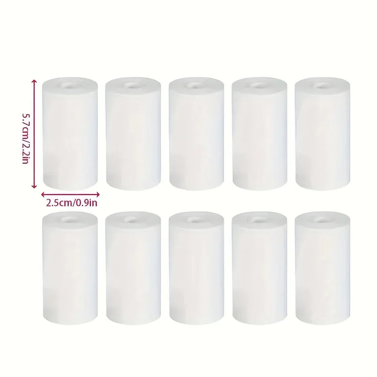 10 Sheets 65gsm Glossy Thermal Photo Paper - DIY Recyclable Refills for Instant Cameras & Pocket Printers, No Ink Needed