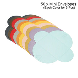 50Pcs Mini Colored Envelope Thick Cardboard Small Foldable DIY Pearl Paper Envelopes Self Locking Buckle Letter Gift Card Cover