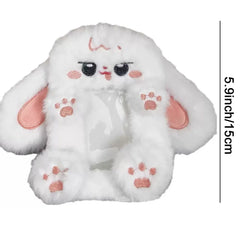 1pcs Cute Plush Kpop Photocard Holder with Keychain Kawaii Cartoon Photo Sleeve ID Bank Credit Card Holder Protector Stationery