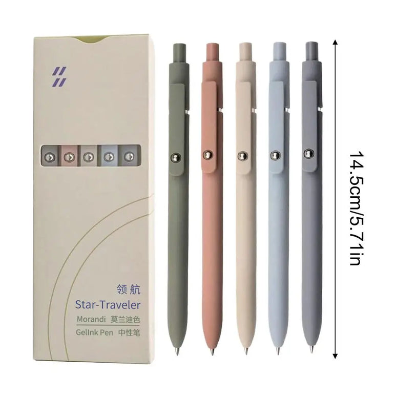 5 Pack 0.5mm Black Ink Pen Fine Tip Smooth Writing Used for Diary Notes Cute Office Study Supplies Gifts for Women Men