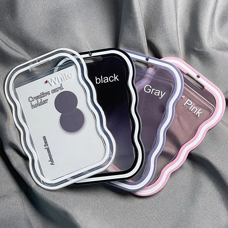 Transparent Card Holder Student Bus Campus Meal Card, 3-inch Polaroid Card Holder, Spring Pendant Keychain