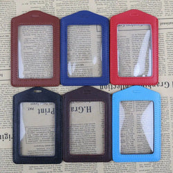 2023 1PC Colorful No zipper Badge Card Set Double-Sided Transparent PU Imitation Leather Credit Card Holder Work Supplies