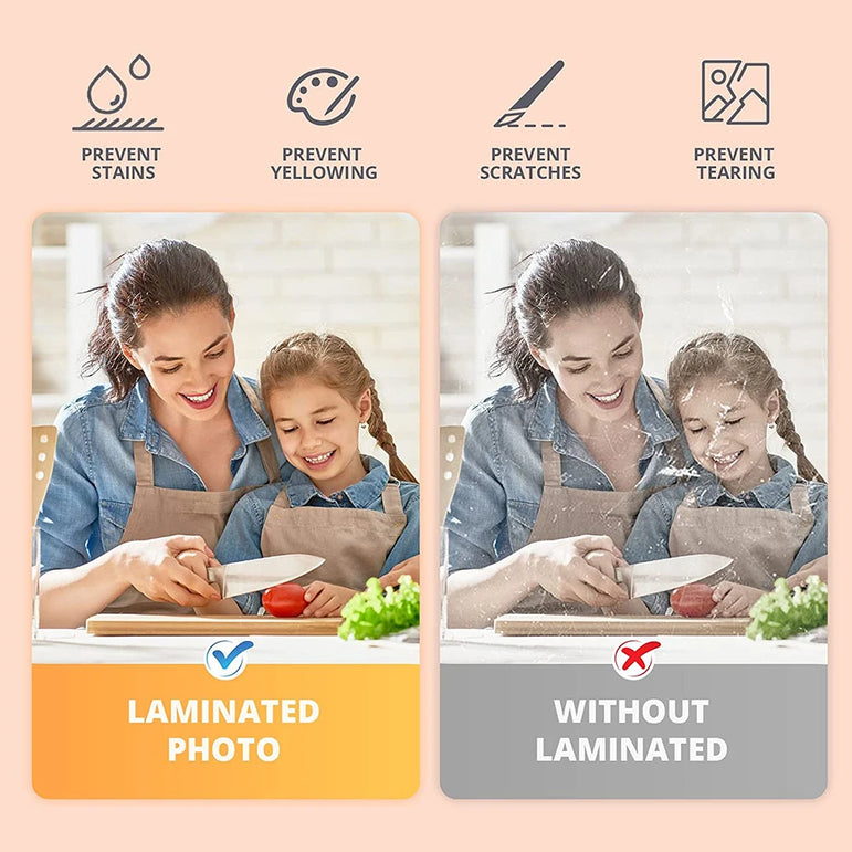 10 Sheets Cold Laminating Film Glossy Transparent Label Sticker Self Adheisve Lamination Film Waterproof Overlay Photo Picture