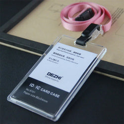 ID Card Holder Keychain Desk Accessories Photocard Holder Business Card Holder Stationery Organizer Clip Holder Office Supplies
