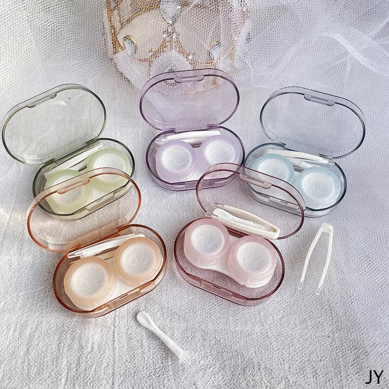 Contact lens storage box set plastic tweezers silicon suction rod set storage set