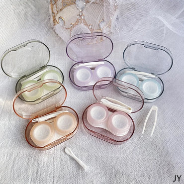 Contact lens storage box set plastic tweezers silicon suction rod set storage set