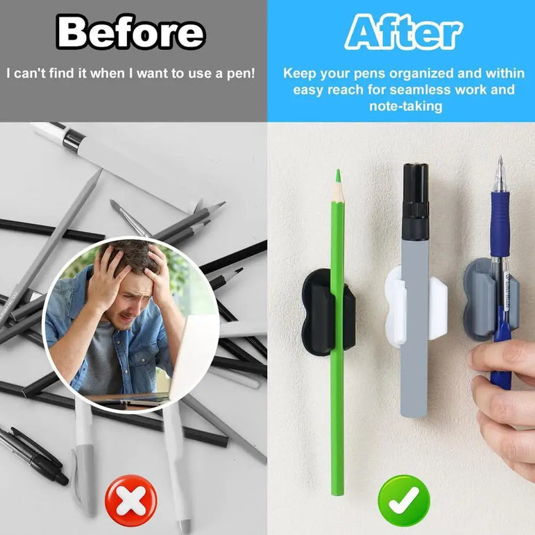 Silicone Pen Holder Self-Adhesive Silicone Pen Clip Desk Pencil Holder Wall Mounted Pencil Clip Ballpoint Pen Pencil Storage Cli