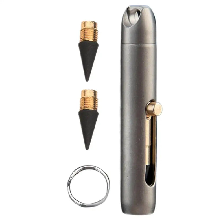 Metal Inkless Pen Titanium Alloy Forever Everlasting Pencil Desk Decor Pocket Pen For Writing Unique Keychain Pendant School