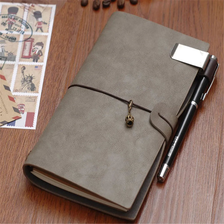 1Pc Metal Leather Pen Holder Brass Stainless Steel Pencil Clip Vintage Dairy Notebook Metal Clip Clipboards Pen Holder Pen Clip