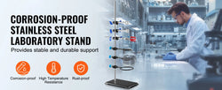 SucceBuy Lab Stand Support Laboratory Retort Support Stand Set Steel Lab Stand 23.6" Rod and 8.3" x 5.3" Cast Iron Base w/ Clamp