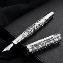 Hot Hongdian D1 Fountain Pen EF F Nib Skeleton Hollow Resin Writing ink Pens Piston filling school office supplies with tools