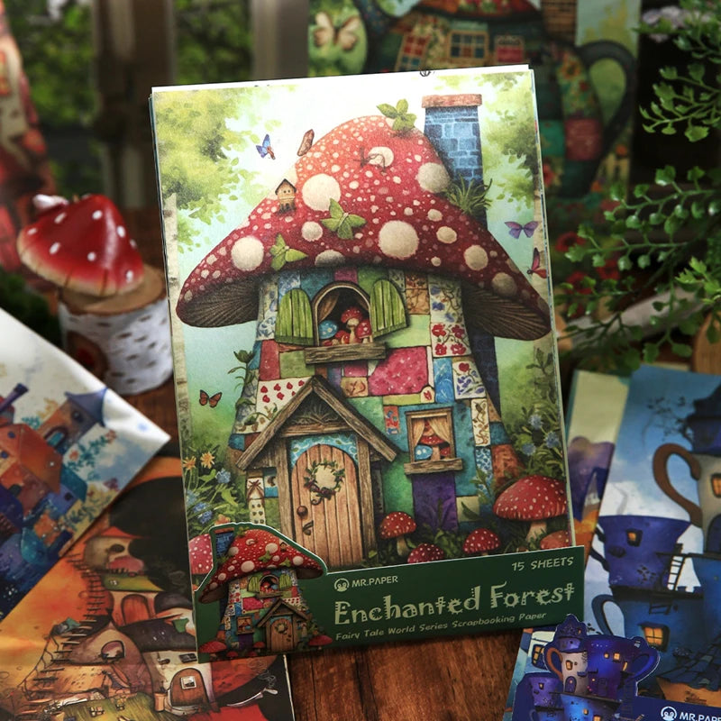 Mr Paper 30pcs Fairytale world series material paper handbook material background decorative paper DIY collage photo frame album