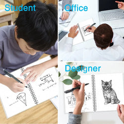HOMESTEC A4 Reusable Erasable Notebook With Pen&Cloth Microwave Heating Waterproof Notepad Office School Smart Notebook