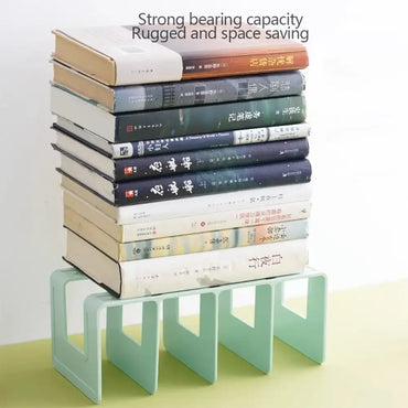 4 Grid Bookends Stand Bookshelf Desktop Decor Storage Rack Bookend Book Holder School Stationery Office Desktop File Organizer