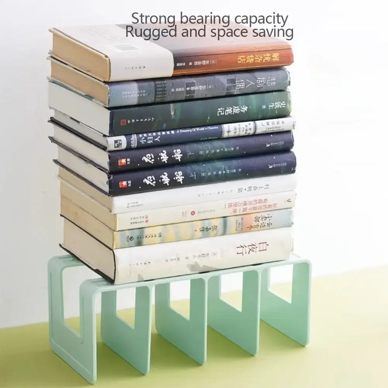 4 Grid Bookends Stand Bookshelf Desktop Decor Storage Rack Bookend Book Holder School Stationery Office Desktop File Organizer