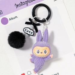 Labab Flocking Plush Toys Keychains Pendants Cute and Adorable Mobile Phone Chains Bags Pendants Couple's Small Gifts