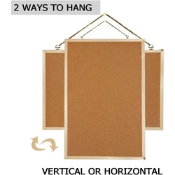 Cork Board Double-sided Photo Display Retro Frame Wall Hanging Message Boards Wall Home Decor for Office School Notice Supplies
