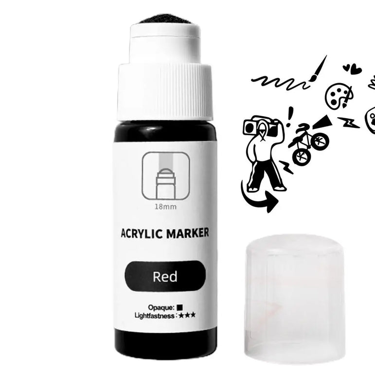 Mop Marker Quick Drying 18mm Tip Acrylic Marker Pen Permanent Fade-Resistant Ink For Murals Canvas Metal Glass Paper Wood 60ml