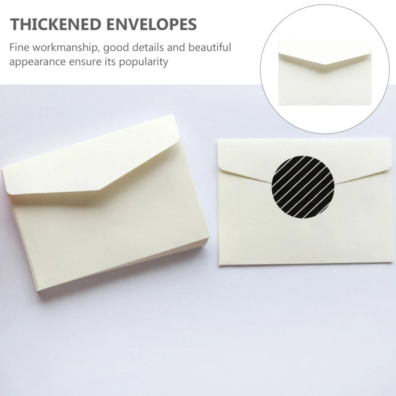 100 Pcs Mini Blank Envelopes Card Storage Bag Paper Envelope Document Holder Business Letter Envelope Money Bag Thickened File