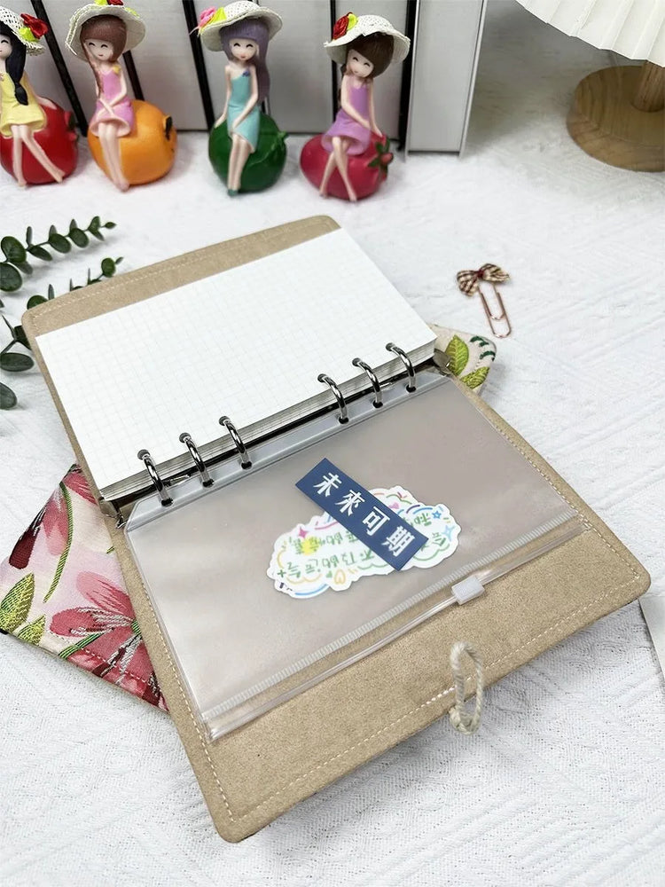 A5 Handcrafted Journal with Embroidered Floral Fabric Cover,Personalized Life Journal,Aesthetic Notebook for Writing & Planning