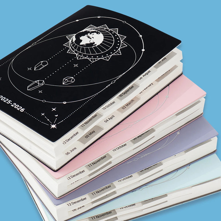 July 2025-June 2026 Planner Notebook English Agenda  A5 PU Leather Cover School Agenda Plan Weekly Monthly Diary Organizer