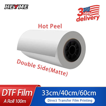 Heyme DTF Film Roll 33cm/40cm/60cm*100m PET Transfer Film Printing For Digital Inkjet For Direct Transfer Film Printing
