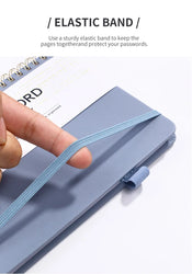 Spiral Password Keeper Book 56 Sheets Alphabetical Tabs Notebook PU Leather Cover Pen Holder Secure Internet Password Organizer