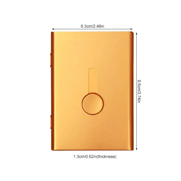 Business Card Holder Hand Push Card Case Bank Card Membership Cards Package Metal Ultra Thin Business Card Box Organizer