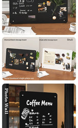 Desktop magnetic large-sized whiteboard, handwritten ironwork sign, coffee shop, standing blackboard billboard
