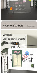 Desktop message board Acrylic transparent notepad Office memo board can be written home memo board magnetic desktop board