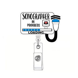 Newest Glitter Acrylic Medical Appliances Hospital Badge Reel Retractable ID Badge Holder With Ordinary Clip Name Holder
