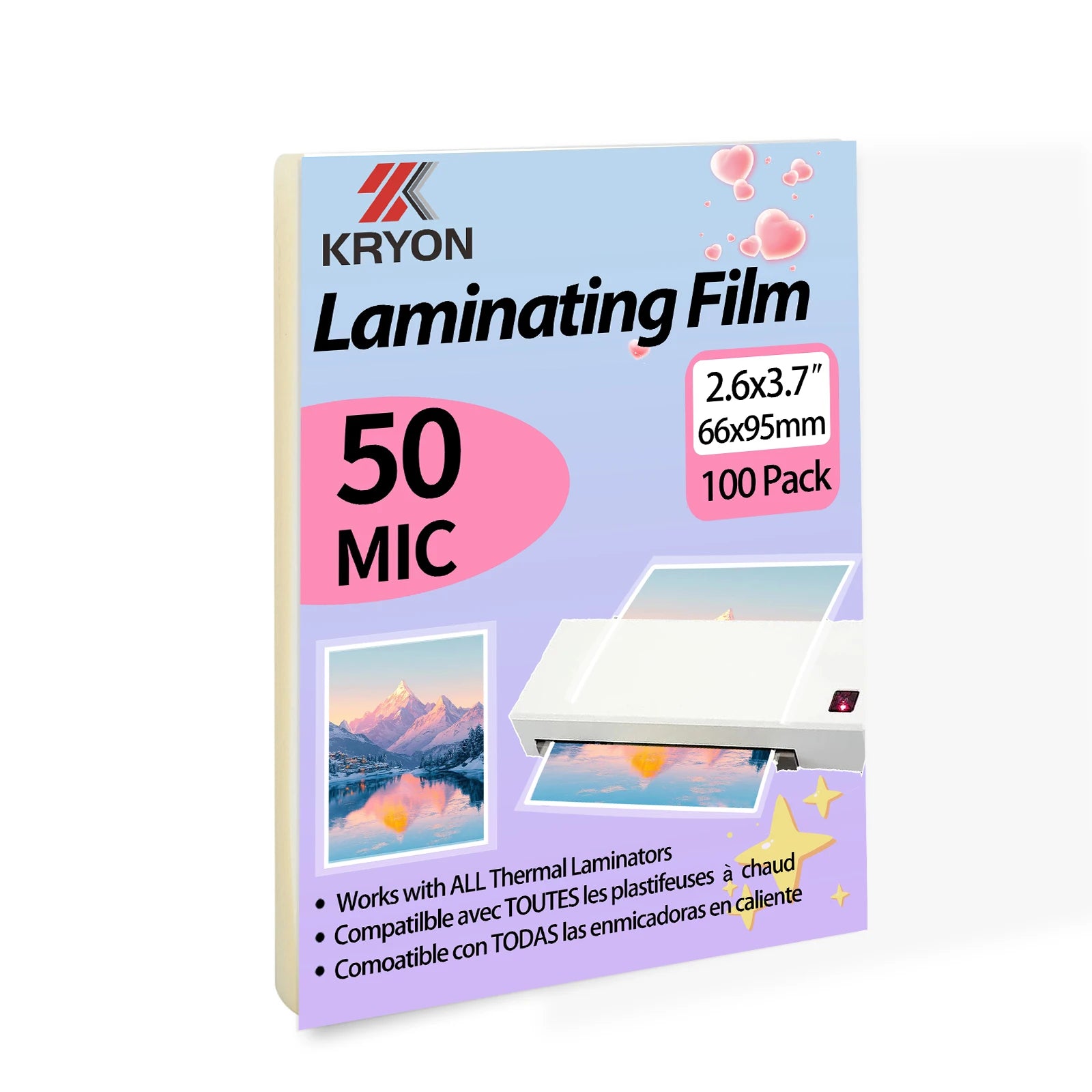 2.6x3.7 Inches 100 Pack Laminating Sheets Thermal Laminating Pouches 50mic Thickness Laminating Film