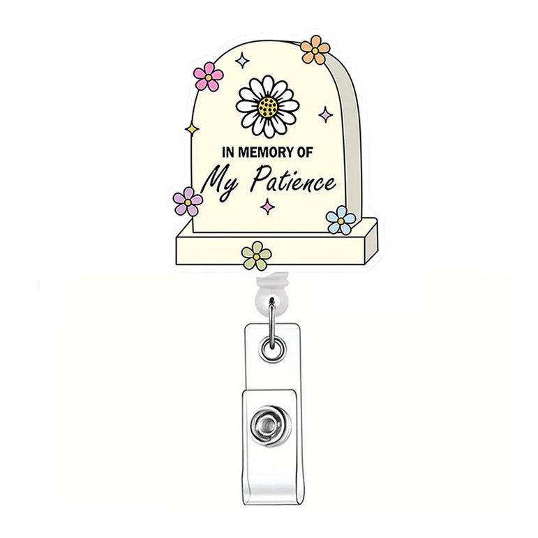 Newest Glitter Acrylic Medical Appliances Hospital Badge Reel Retractable ID Badge Holder With Ordinary Clip Name Holder