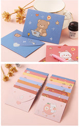 Bear Rabbit Blessing Thank Envelope Ins Cartoon Decoration Letter Paper 9 Styles Beautiful Cartoon Greeting Card New Year Gift