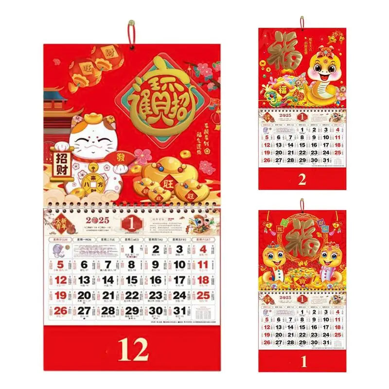 Year Of The Snake Wall Calendar 2025 New Year Wall Planner Calendar Traditional Chinese 2025 Lunar New Year Calendar