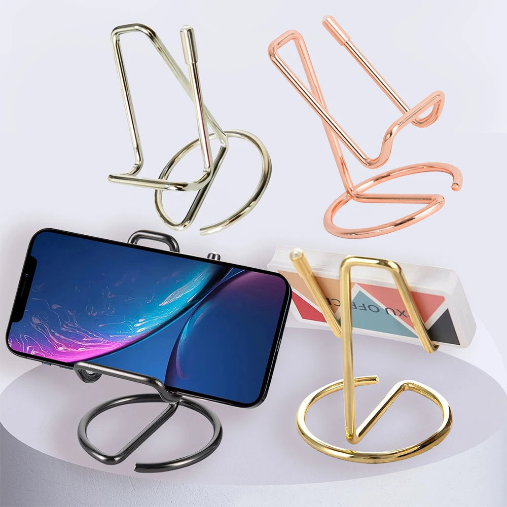 Desktop Phone Holder Simple Metal Business Card Holder Stand Office Desktop Business Name Card Display Organizer