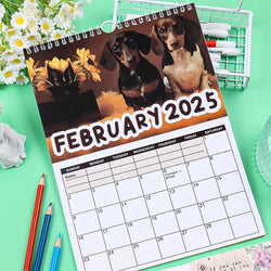 2025 Sausage Dog Themed Calendar, Dog New Year Wall Calendar, Fun Dog Themed Gifts for Dog Lovers, New Year Christmas Gifts