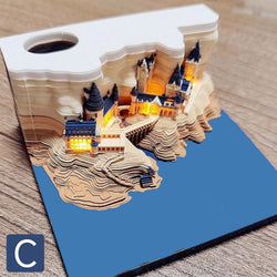 Block 3D Memo Note Cute Diy Novelty Building Castle Notes New Year Christmas Birthday Gift school office supplies Stationery