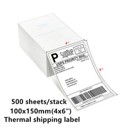 4x6 three proof thermal folding adhesive sticker shipping label 100x150mm express logistics waybill label paper 500 sheets