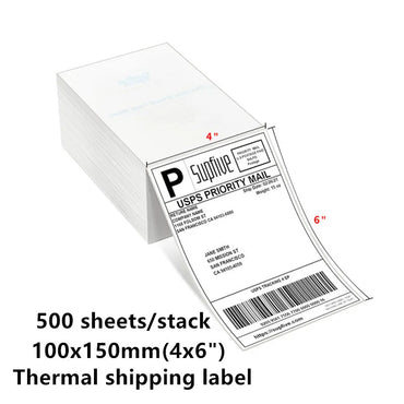 4x6 three proof thermal folding adhesive sticker shipping label 100x150mm express logistics waybill label paper 500 sheets