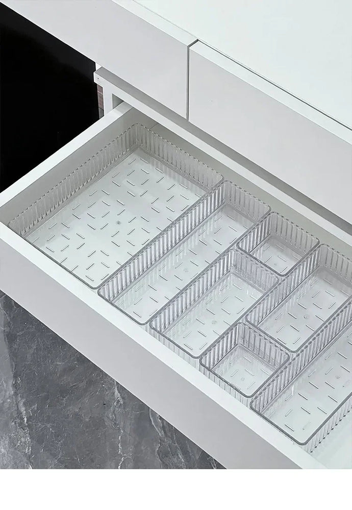 Unlimited Desk Drawer Organizers Set Plastic Bathroom Storage Makeup Organizer Clear Transparent Storage Box Bins