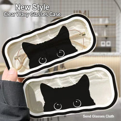 Folding Glasses Case Simple Fashionable Creative Transparent Portable Storage Myopia Glasses Case