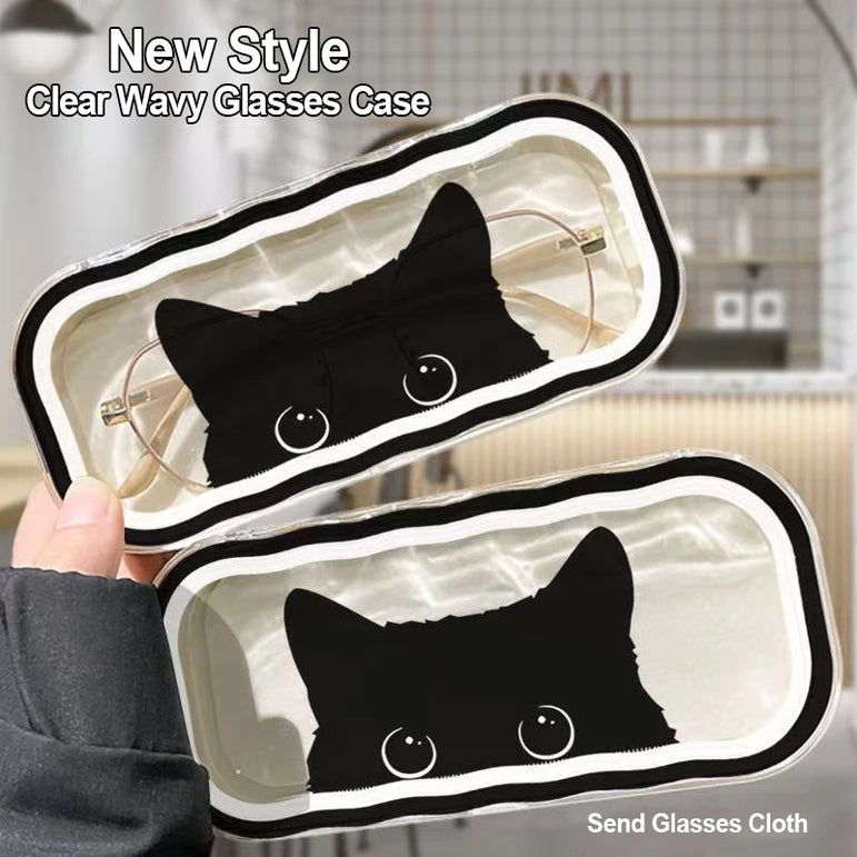 Folding Glasses Case Simple Fashionable Creative Transparent Portable Storage Myopia Glasses Case