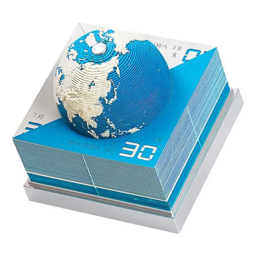 3D Earth Memo Pad Calendar 2025 Tear Away Calendar Desk Calendar Time Piece Sticky Notes Calendar Paper Carving Art Decor